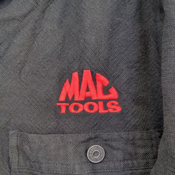 Mac Tools Men's Button-Up Flannel Lined Hooded Jacket Black Big 2X Pockets - Picture 4 of 14